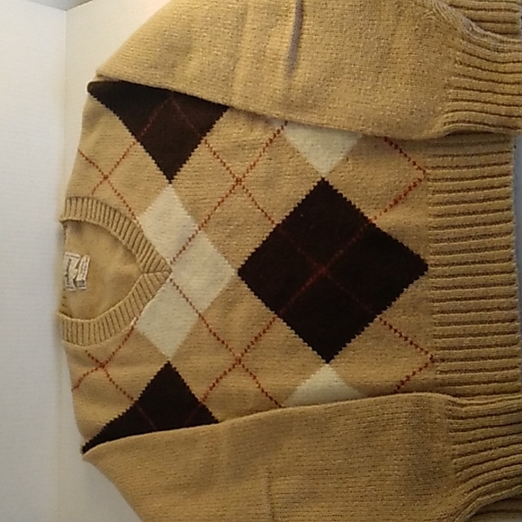 Ballymoor men's camel Shetland wool sweater size Large - Picture 3 of 7